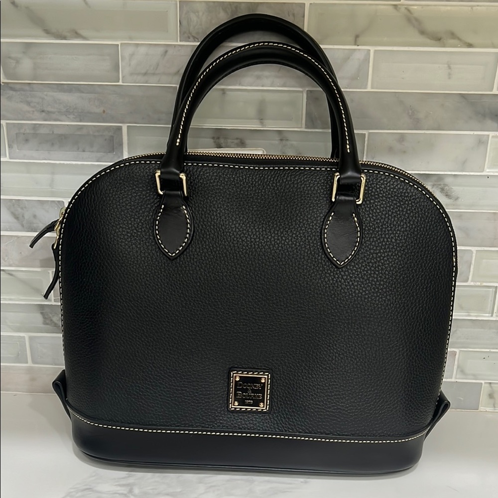 Dooney & Bourke Black Satchel with Rolled Handles